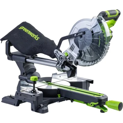 Торцовочная пила аккумуляторная GreenWorks GD24MS216, 24В, б/щет., 4800 об/мин, 216x30 мм, рез 65х310 мм, с 1хАКБ 4Ач и ЗУ 1501707UB