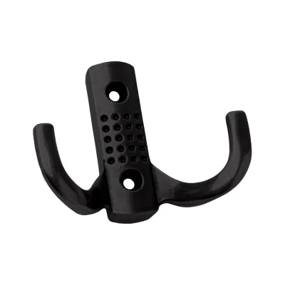 Двухрожковый мебельный крючок Kerron матовый черный KR-0061-BL
