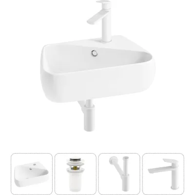 Комплект 4 в 1 Wellsee Bathroom Sink накладная/подвесная раковина 44x27 см состоит 20216620R