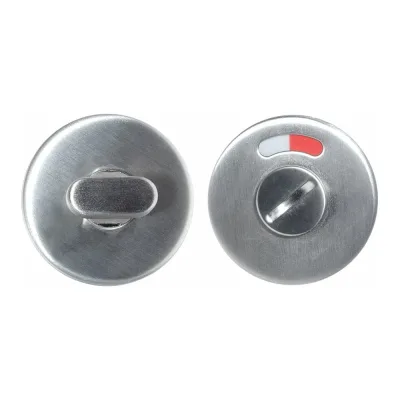 Поворотная кнопка DOORLOCK DL E08/Y/RW WC Rt нержавеющая cталь с индикатором, шпиндель 5/8мм, универсальный монтаж 73331