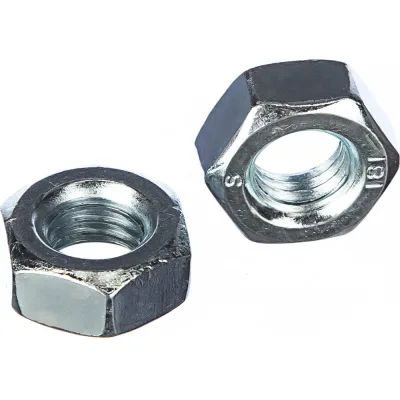 Шестигранная гайка DIN 934 оцинкованная М10, 50шт - коробка Tech-Krep 105249