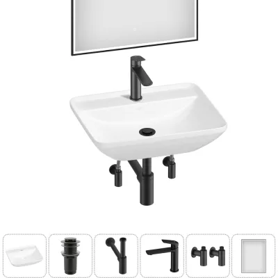 Набор Wellsee 6 в 1 Cute Twin S накладная раковина 55x42 см 20218972R