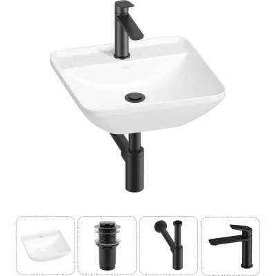 Набор Wellsee 4 в 1 Cute Twin S накладная раковина 43x43 см 20213363R