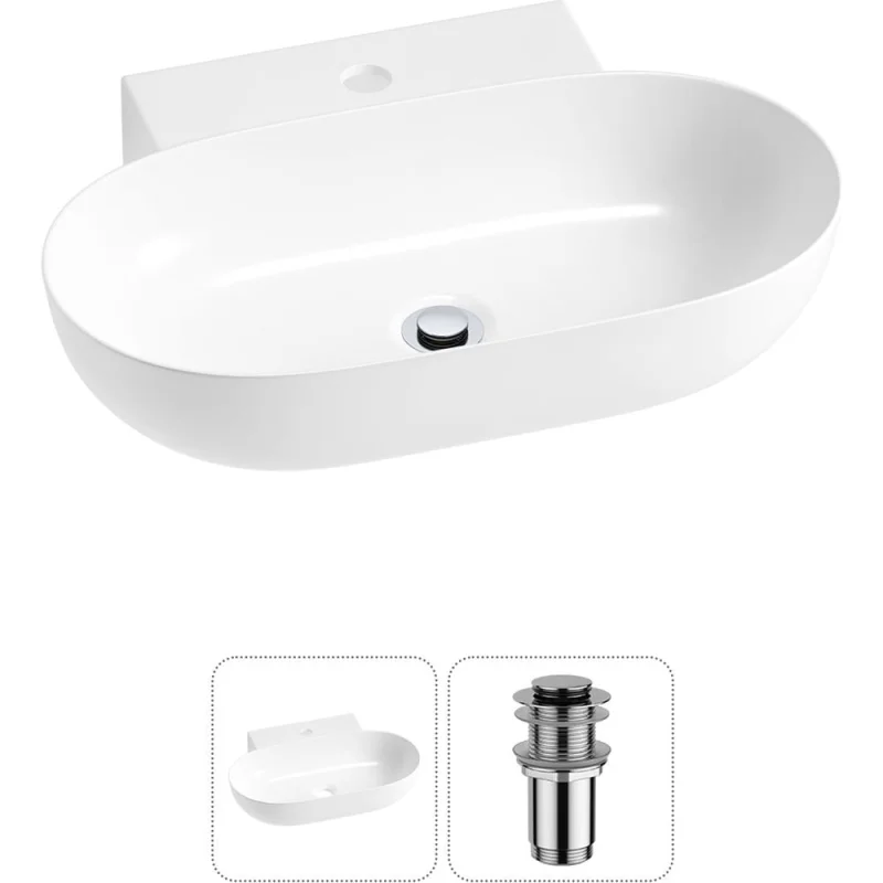 Комплект Wellsee 2 в 1 Lavinia Boho Bathroom Sink накладная/подвесная раковина 58x40 см 20215127R