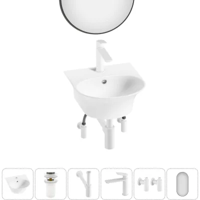 Комплект Wellsee 6 в 1 Lavinia Boho Bathroom Sink накладная/подвесная раковина 34x36 см 20219908R