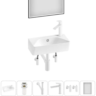 Комплект Wellsee 6 в 1 Lavinia Boho Bathroom Sink накладная/подвесная раковина 40x22 см 20219796R