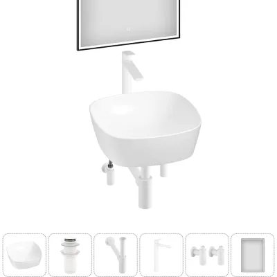 Набор Wellsee 6 в 1 Ground Breaking накладная раковина 40x40 см 337 20218588R