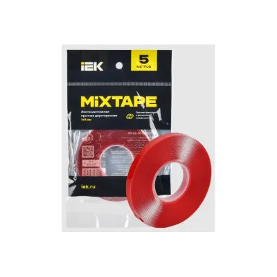 Лента монтажная IEK MIXTAPE PRO прочная, двусторонняя, 1x9 мм, 5 м MT7-LM30-01-09-05