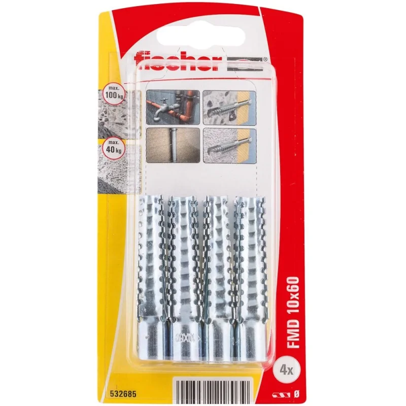 Дюбель распорный fischer металл FMD 10x60 K_4 шт. 532685