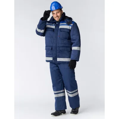 Костюм зимний ФАКЕЛ Горизонт-Люкс ткань смесовая, 210 г/м2, брюки, темно-синий/васильковый 87468911.023