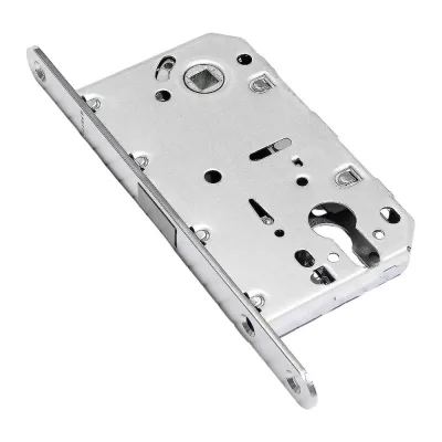 Корпус замка с магнитной защелкой DOORLOCK DL451M/С/50/85/18/SN, матовый никель, под цилиндр, бэксет 50 мм, межосевое расстояние 85 мм 75288