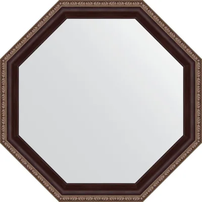 Зеркало EVOFORM в багетной раме - махагон с орнаментом 50 mm (54x54 cm) 7396
