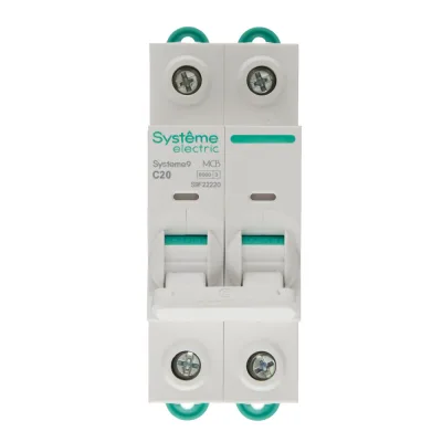 Автоматический выключатель модульный Systeme Electric Systeme9 2P 20А тип C 6 кА 400 В (S9F22220)