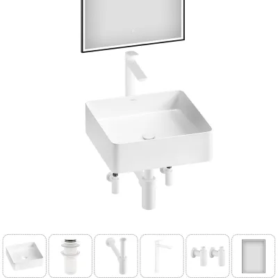 Набор Wellsee 6 в 1 FreeDom 2.0 накладная раковина 36x36 см 3230020 20217846R