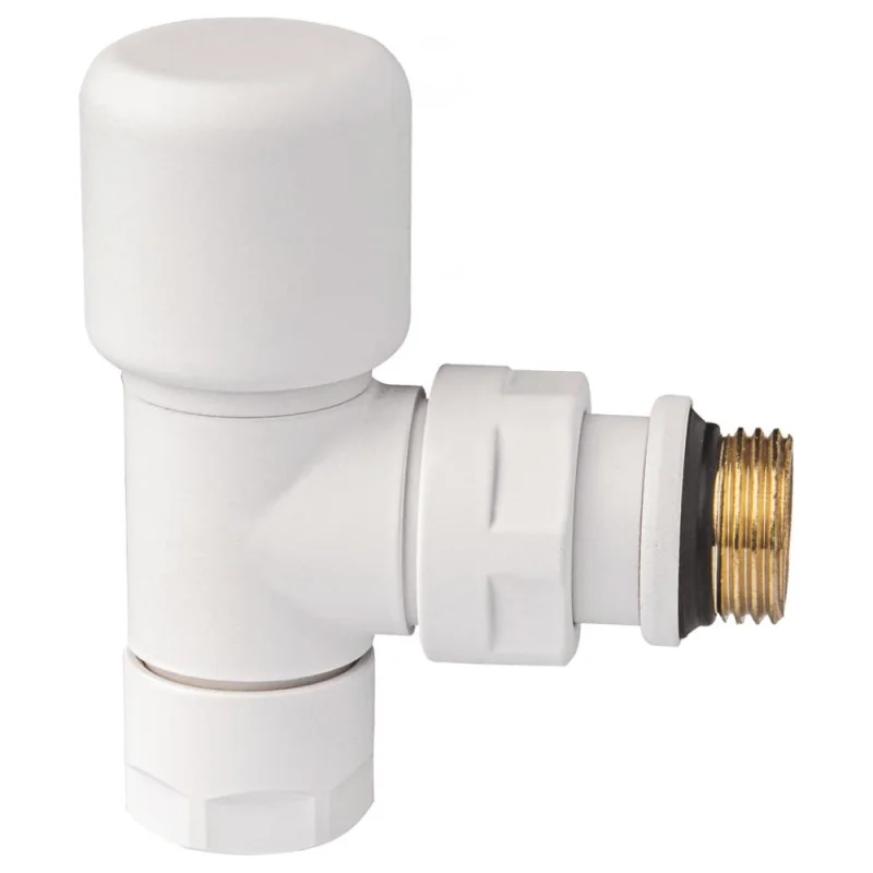 Вентиль термостатический угловой FAR 1/2", гайка М24x19, белый матовый FL 0144 12P