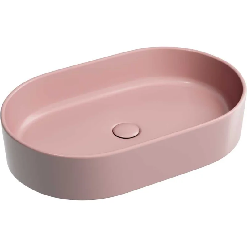 Умывальник-чаша накладная Ceramicanova Element овальная, цвет розовый матовый, 608х385х122 мм CN6048MP