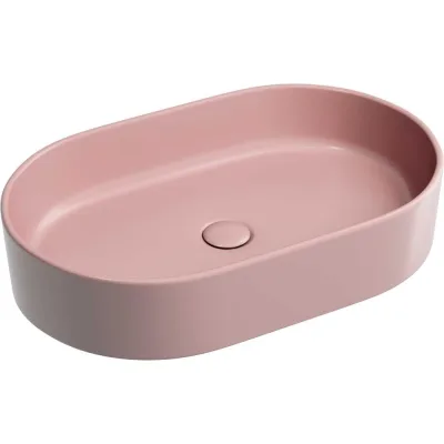 Умывальник-чаша накладная Ceramicanova Element овальная, цвет розовый матовый, 608х385х122 мм CN6048MP