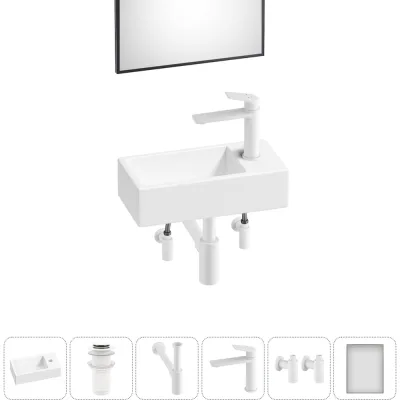 Комплект Wellsee 6 в 1 Lavinia Boho Bathroom Sink накладная/подвесная раковина 40x20 см 20219572R