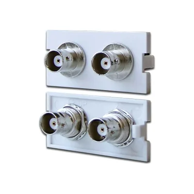 Модульная вставка LANMASTER c 2хBNC адаптерами, в розетку LAN-MB, белая LAN-MBP-2BNC-WH