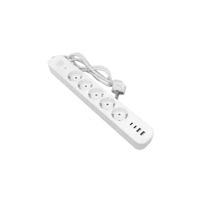 Удлинитель EKF LUX 5 гнезд 2USB 2,4А+2type-C 3 метра 1,5мм2 UBA-LUX-503-TC