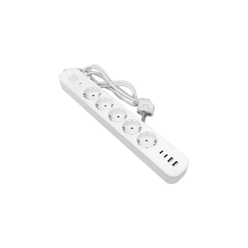 Удлинитель EKF LUX 5 гнезд 2USB 2,4А+2type-C 5 метров 1,5мм2 UBA-LUX-505-TC