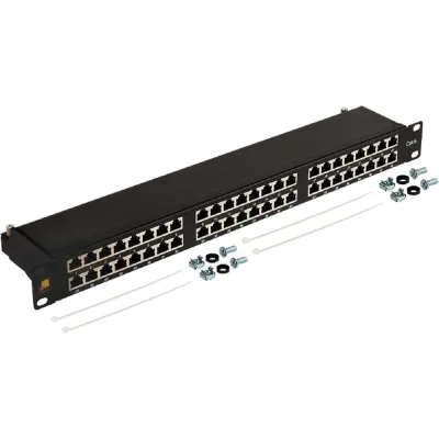 Патч-панель экранированная LANMASTER 19" высокой плотности, 48 портов RJ45, кат.6, 1U LAN-PPC48S6