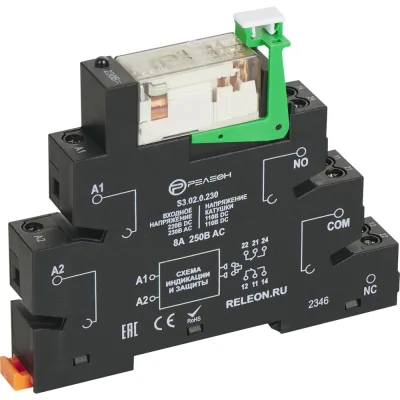 Интерфейсный модуль РЕЛЕОН реле; 2 CO конт. 8А; 220-240В AC/DC; винт. зажимы; RM352023001