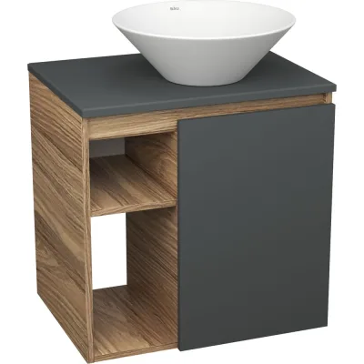 Тумба Bauedge Bau Dream Blackwood 60 правая, графит, раковина BAU Dream D43 SD4252