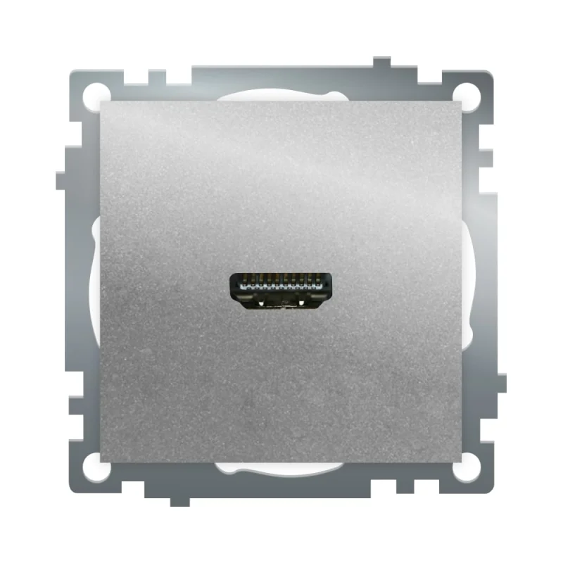Розетка STEKKER HDMI 2.1, Type A (механизм), GLS00-7118-03, серия Катрин, серебро, 50061