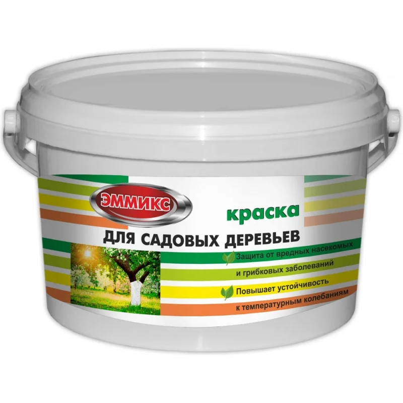 Краска для садовых деревьев ЭММИКС 2.7 кг, побелка, белая, 4690417061389