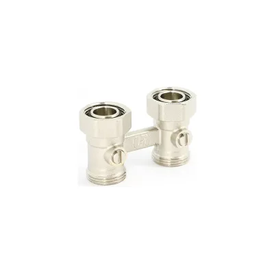 Прямой узел Uni-Fitt НВ 3/4"ЕК х 3/4"ЕК радиаторный, со встроенными кранами, 2-трубная система 192N3300