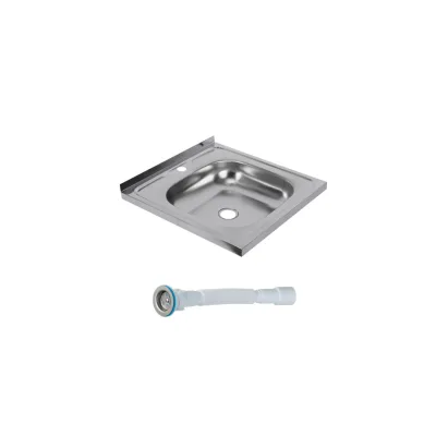 Мойка для кухни Ukinox Nord 50х50х13 см накладная с сифоном сталь (Nr 500х500 (0,4)/G106DIY)