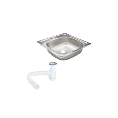 Мойка для кухни Ukinox Классика 48х48х14,5 см врезная с сифоном сталь (CLM480.480---4K OC/30980676)
