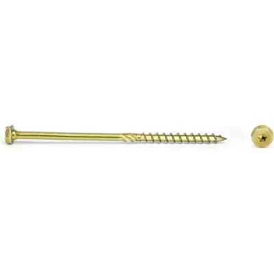 Саморез по дереву HIMTEX проф. желт. шестигранная голова Torx 40, 10x200, 50 шт. 10200Hh