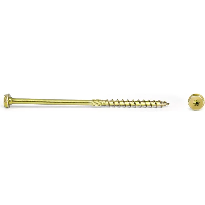 Саморез по дереву HIMTEX проф. желт. шестигранная голова Torx 40, 10x200, 50 шт. 10200Hh