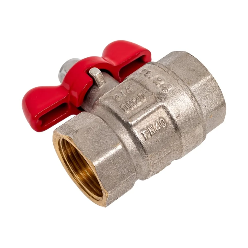 Кран шаровой полнопроходной PRO AQUA ручка бабочка, В-В 3/4 FWB63-f20-f20xb