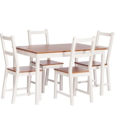 Обеденная группа антик белый стол и 4 стула Sonata Dining Set (21794)