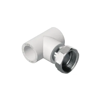 Тройник с накидной гайкой Политэк 25x1" PPRC (белые) 9888102501