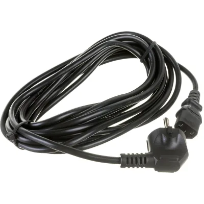 Шнур питания LANMASTER C13-Schuko угловая, 3х0.75, 220В, 10А, черный, 5 м LAN-PP13/SHA-5.0-BK