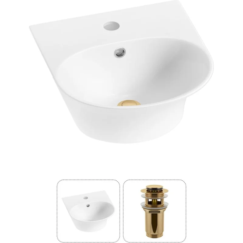 Комплект 2 в 1 Wellsee Lavinia Boho Bathroom Sink накладная/подвесная раковина 34x36 см 20216639R