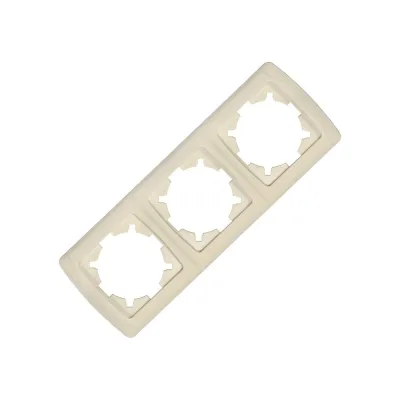 Рамка UNIVersal трехместная горизонтальная серия "Маргарита" слоновая кость (ivory) (еврослот) МР003Г-I