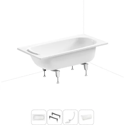 Стальная ванна 130х70 см Sanitana BLB Europa 20220594R в наборе 4 в 1 20220594R