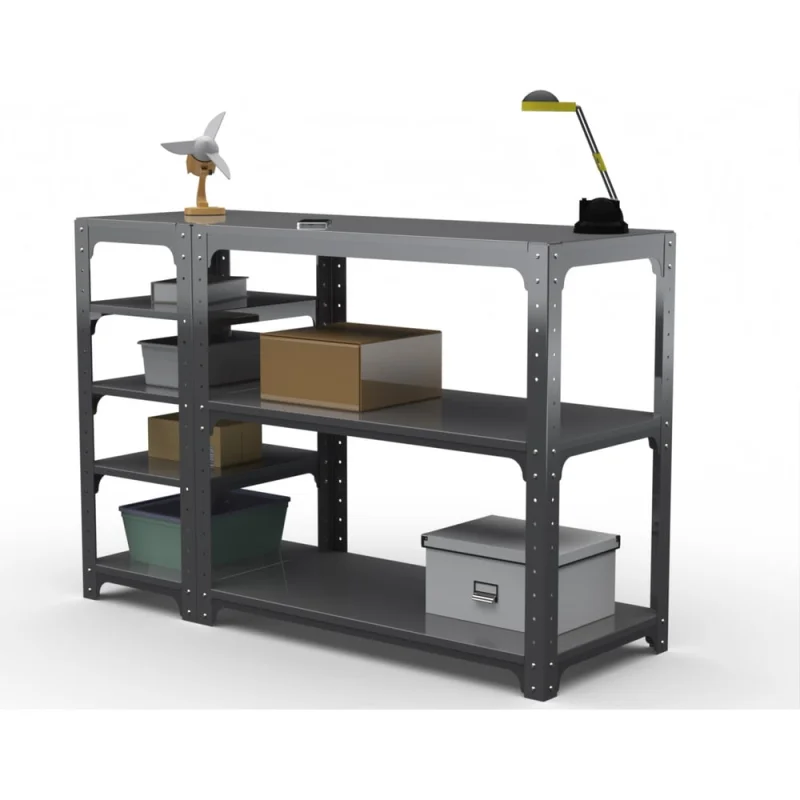 Стол-верстак ООО Металекс Metalex KIT 950х1700х600 мм, с боковыми полками, серый 205010