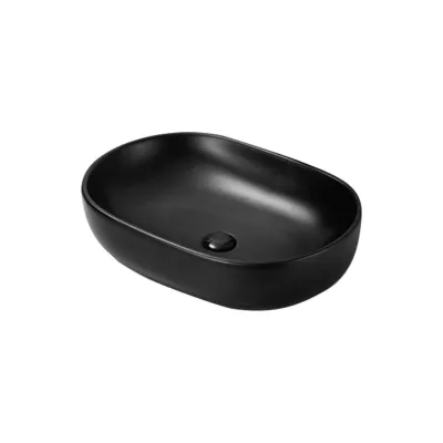 Керамическая раковина Santi Line матовая чёрная накладная SL-1017MB