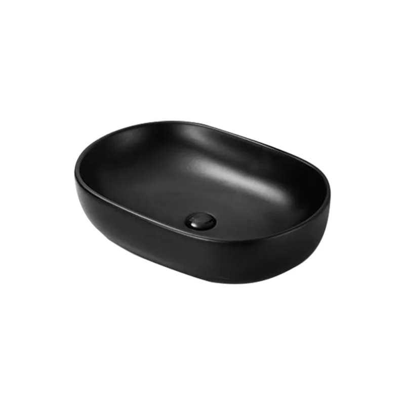 Керамическая раковина Santi Line матовая чёрная накладная SL-1017MB