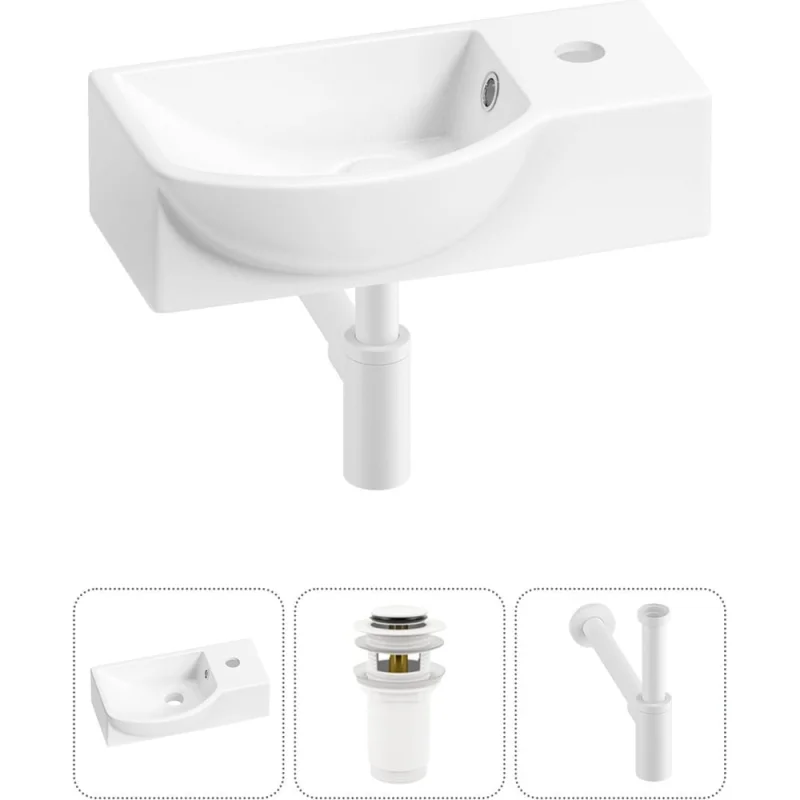 Комплект Wellsee 3 в 1 Lavinia Boho Bathroom Sink накладная/подвесная раковина 40x23 см 20216056R