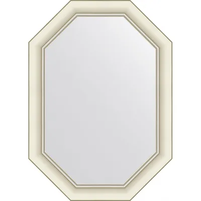 Зеркало EVOFORM в багетной раме - белый с серебром 60 mm (51x71 cm) BY 7433