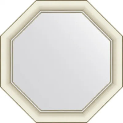 Зеркало EVOFORM в багетной раме - белый с серебром 60 mm (56x56 cm) BY 7437