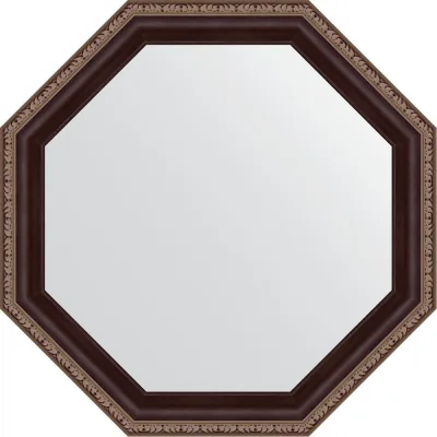 Зеркало EVOFORM в багетной раме - махагон с орнаментом 50 mm (49x49 cm) 3865