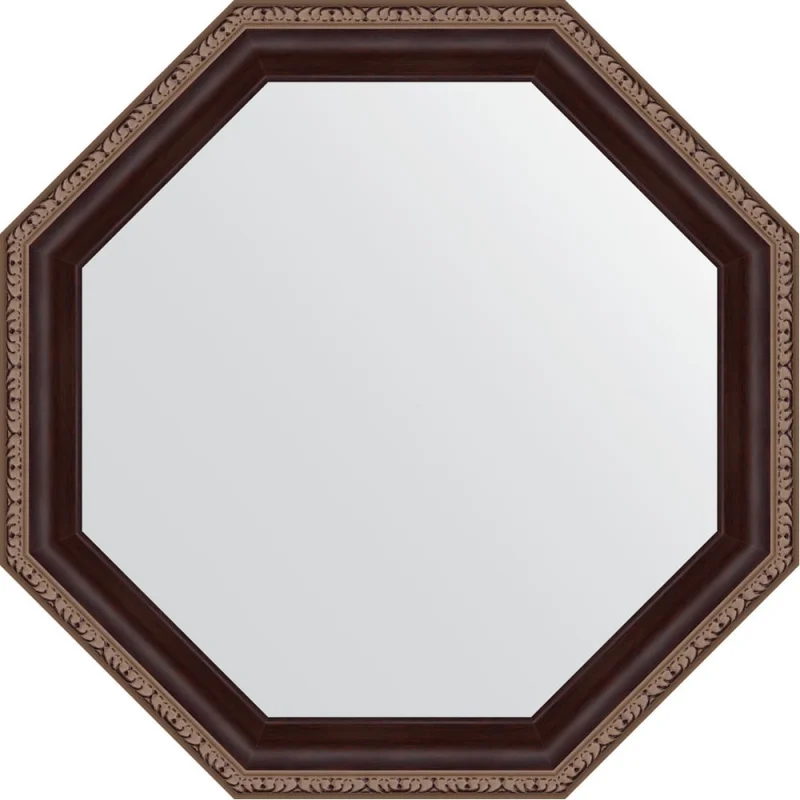 Зеркало EVOFORM в багетной раме - махагон с орнаментом 50 mm (49x49 cm) 3865